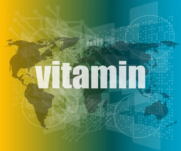Wort Vitamin Auf Digitalem Bildschirm — Stockfoto