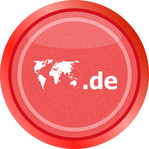 Domain Σήμα Εικονίδιο Κορυφαίο Σύμβολο Τομέα Διαδικτύου Παγκόσμιο Χάρτη — Φωτογραφία Αρχείου