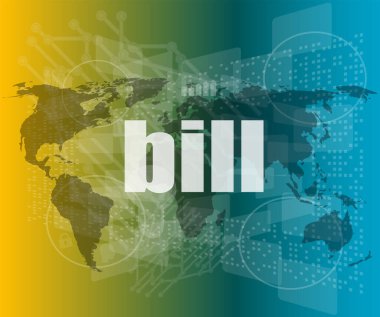 fatura kelimesi dijital dokunmatik ekran, iş konsepti