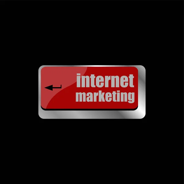 Online Marketing Vagy Internetes Marketing Koncepciók Billentyűzet Kulcsának Beírásával — Stock Fotó