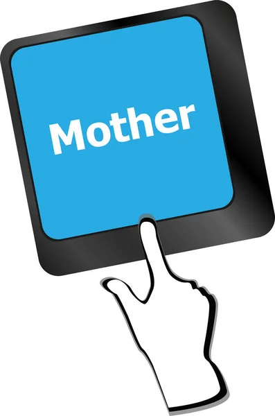 Teclado Com Palavra Mãe Botão Computador — Fotografia de Stock