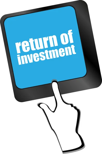 投资或投资概念 在键盘输入或键盘输入一条消息 — 图库照片