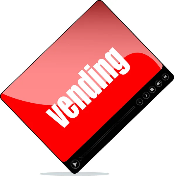 Reprodutor Vídeo Para Web Com Palavra Vending — Fotografia de Stock