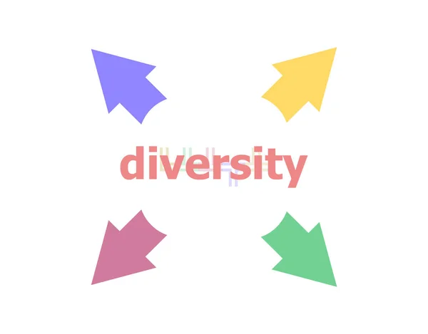 Text Diversity Business Concept Arrow Word Diversity — Stock Photo, Image