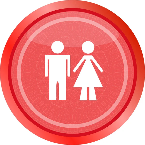 图标马桶按钮 男人和女人 在白色背景上孤立的时髦扁平风格标志 — 图库照片