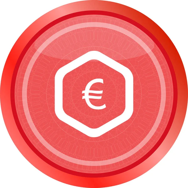 Ícone Web Nuvem Com Euro Eur Botão Sinal Dinheiro — Fotografia de Stock