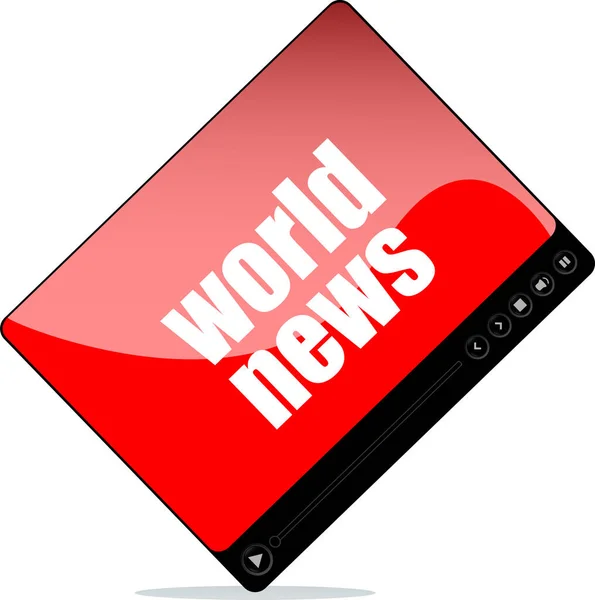 Videoplayer Für Das Web Mit World News Word — Stockfoto