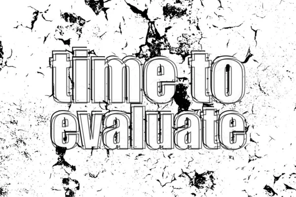 Text Time Evaluate Business Concept Painted Word White Black Vintage — Stock Photo, Image