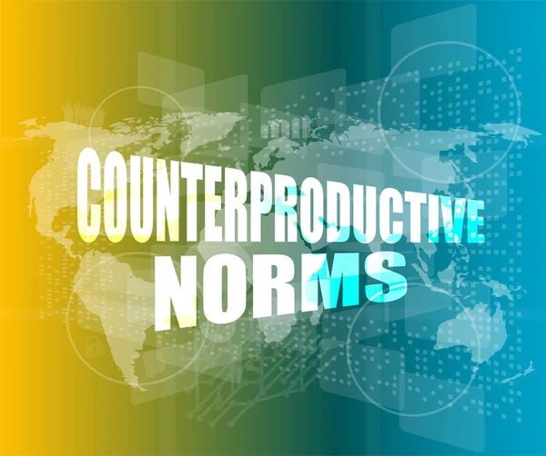 Management Concept Contraproductieve Normen Woorden Digitaal Scherm — Stockfoto