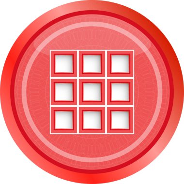 Web simgesine boş kutu işareti, beyaza izole edilmiş düğme