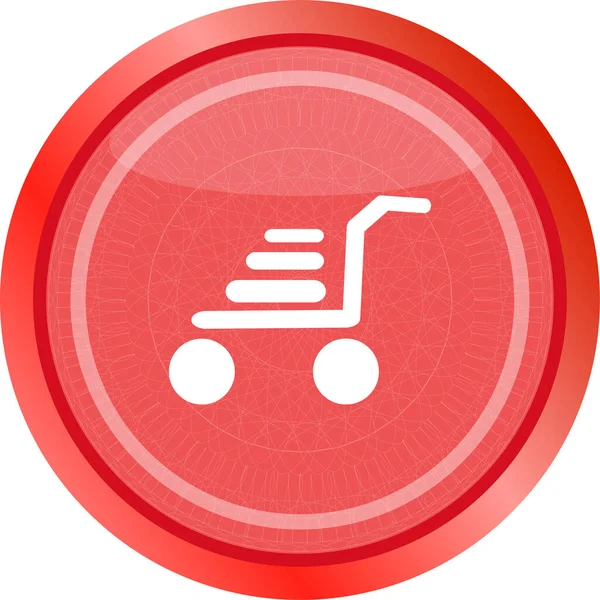 Yuvarlak Internet Düğmesindeki Alışveriş Arabası Simgesi Orijinal Illüstrasyon — Stok fotoğraf