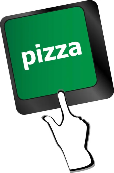 Teclado Ordenador Con Palabra Pizza Azul Tecla Enter — Foto de Stock