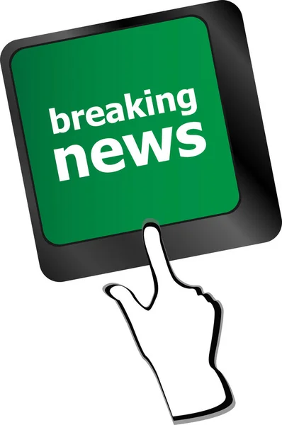 Breaking News Button Computer Keyboard Key — Stock Photo, Image