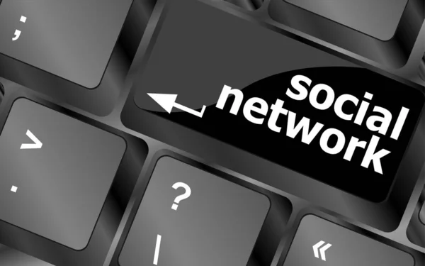 Tecla Teclado Rede Social Conceito Negócio — Fotografia de Stock