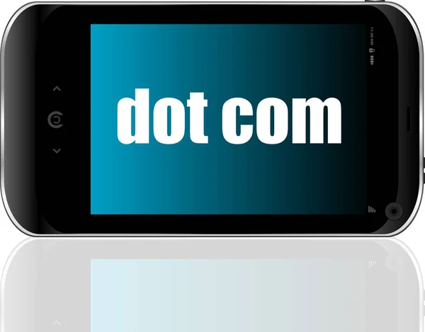 Text Dot Com Information Concept Detailed Modern Smartphone — Stock Photo, Image