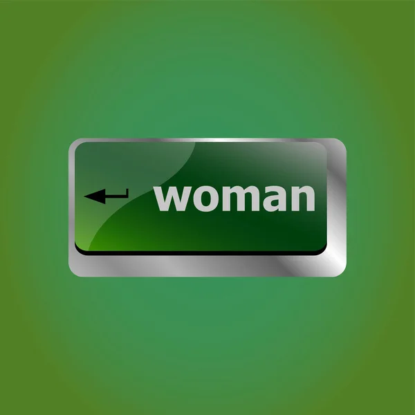 Palabras Mujer Ordenador Teclas Teclado —  Fotos de Stock