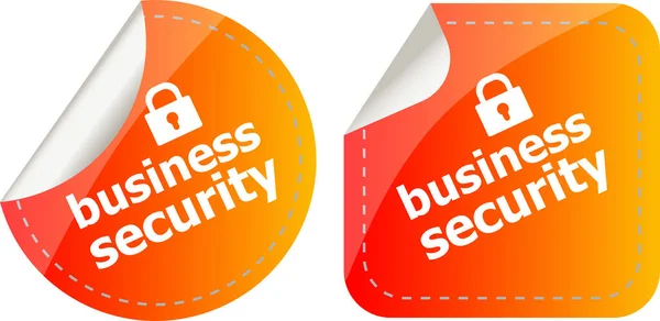 Business Security Aufkleber Etikettenanhänger Set Isoliert Auf Weiß — Stockfoto