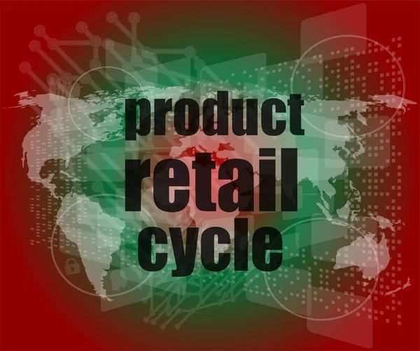 Produktdetaljhandelscykel Digitalt Pekskärmsgränssnitt — Stockfoto