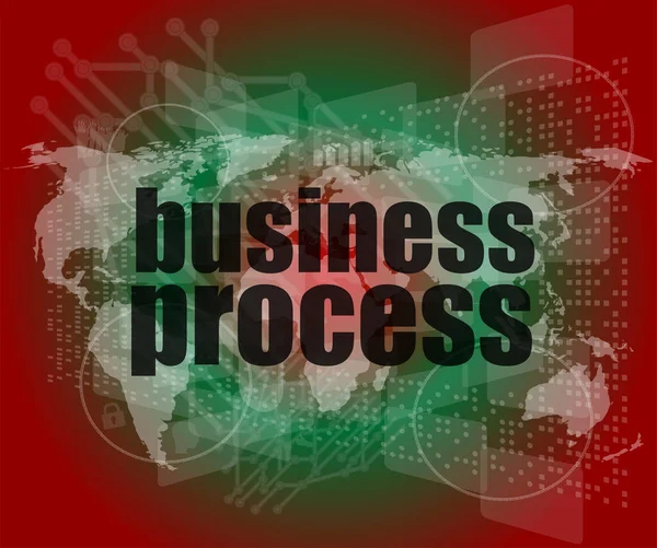 Business Process Word Digital Screen Mission Control Interface Technology — Stock Photo, Image