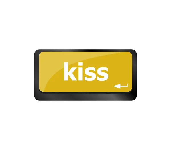 Ключ Словом Поцелуй Нем Клавиатуре Компьютера — стоковое фото