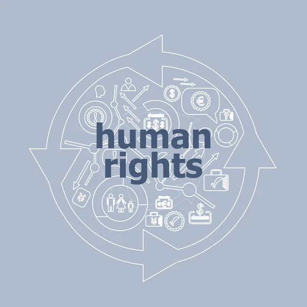 Text Human Rights Law Concept Icon Button Set — Stock Photo, Image