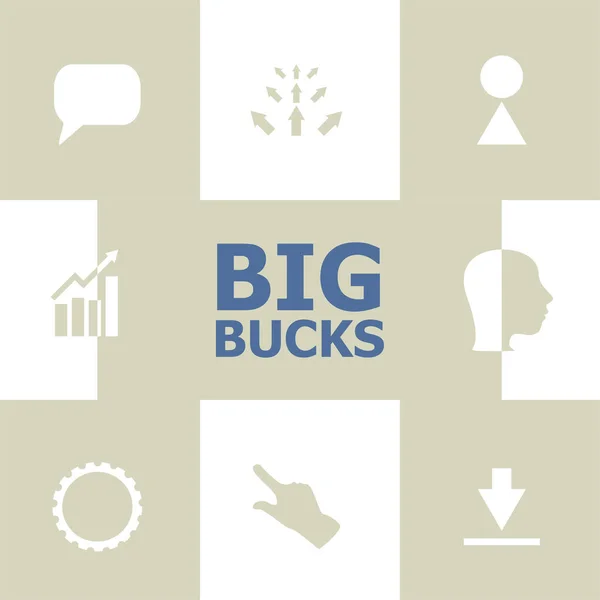 Texte Big Bucks Concept Entreprise Éléments Infographie Ensemble Icône Entreprise — Photo