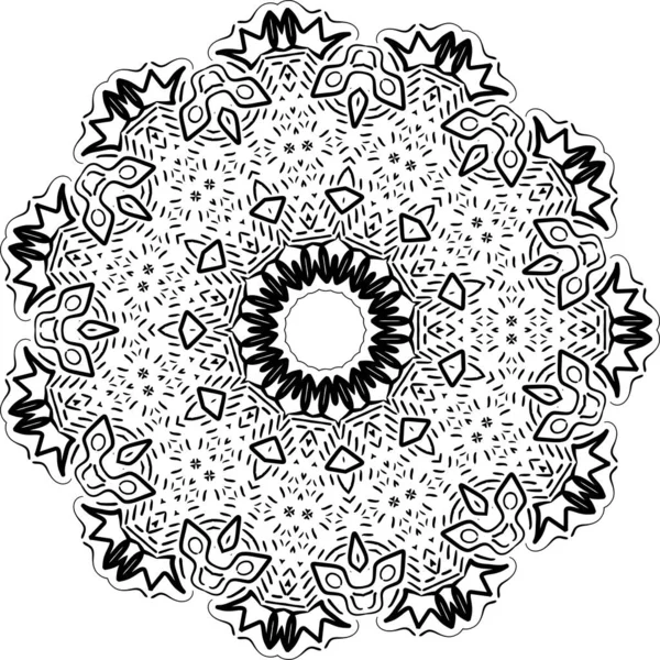 Mandala Circle Pattern Isolato Bianco Illustrazione Astratta Del Vettore Modello — Vettoriale Stock