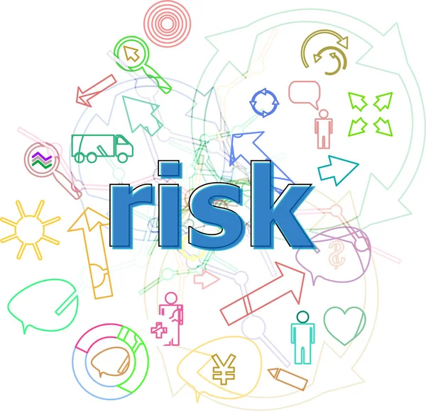 Mesaj Riski Finans Konsepti Basit Bilgi Grafikleri Ince Çizgi Simgeleri — Stok fotoğraf