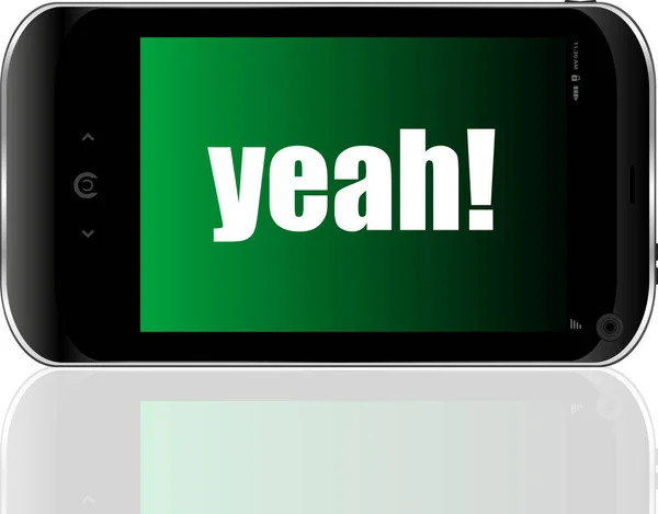 商业概念 文字是的 详细的现代智能手机 — 图库照片