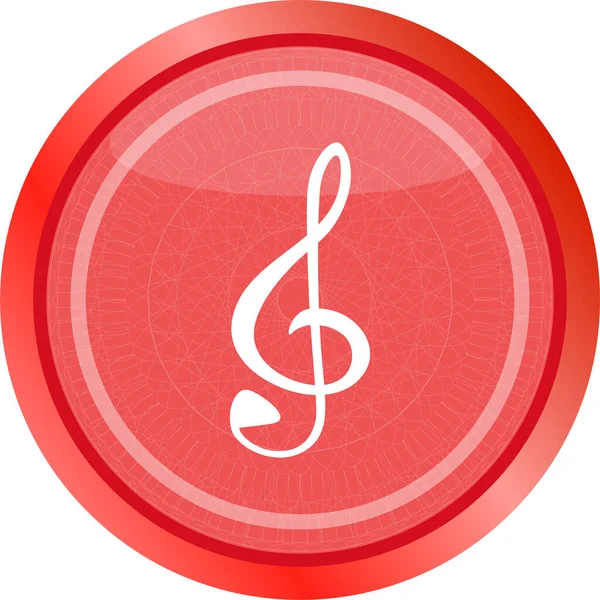 Music Glossy Web Icon White Background — Stock Photo, Image