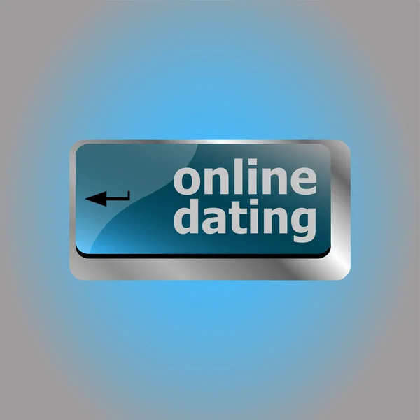 Een Toetsenbord Met Een Online Dating Knop Sociaal Concept — Stockfoto