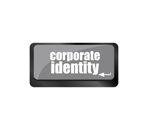 Κουμπί Εταιρικής Ταυτότητας Στο Πληκτρολόγιο Του Υπολογιστή — Φωτογραφία Αρχείου