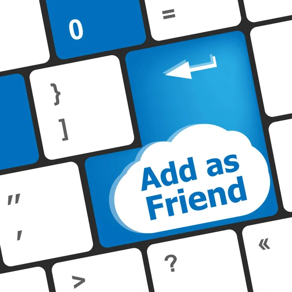 Social Media Concept Keyboard Add Friend Button — Stock Photo, Image