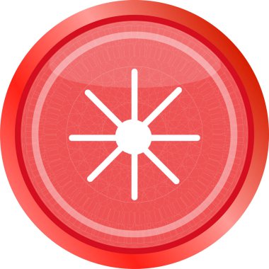 Güneş Ağı simgesi yuvarlak düğme koleksiyonu beyaza izole edildi