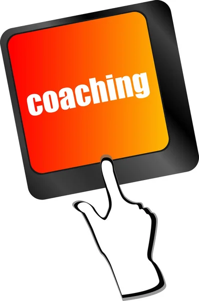 Pulsante Coaching Sulla Tastiera Moderna Del Computer Con Word Coaching — Foto Stock