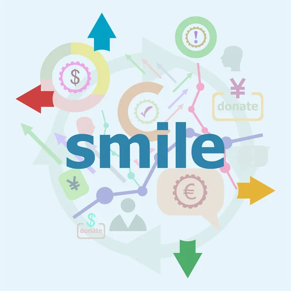 Sonríe Concepto Social Conjunto Iconos Linear Flat Business Concepto Promoción — Foto de Stock