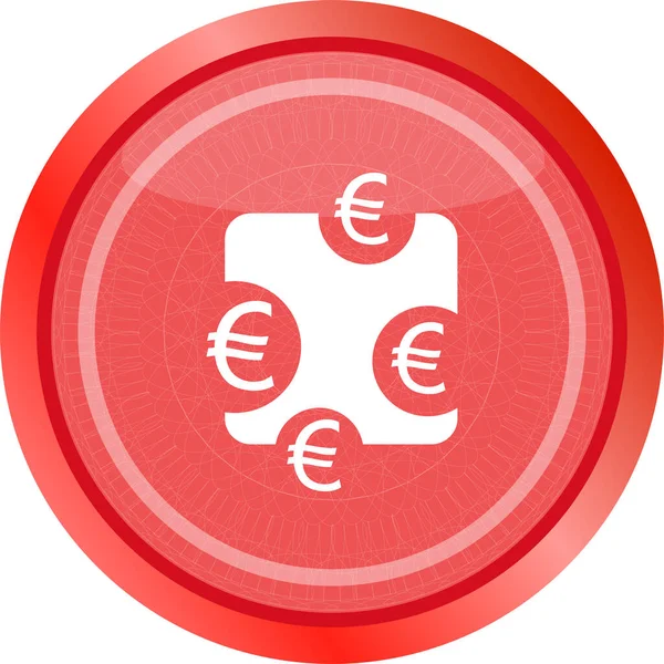 Icono Signo Web Euro Eur Símbolo Botón Moderno Sitio Web — Foto de Stock