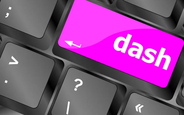Dash Word Keyboard Key Notebook Computer Button — Stock Photo, Image