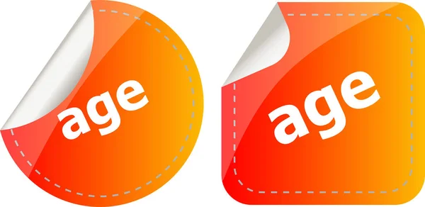 Age Word Stickers Button Set Label — Stock Photo, Image