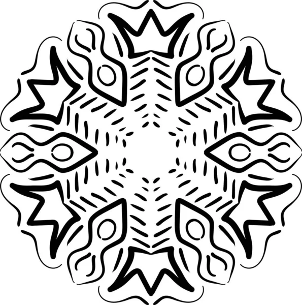 东方复古风格 阿拉伯式 印度式阿拉伯式图案 曼陀罗纹理背景 黑白Zentangle设计矢量插图 — 图库矢量图片