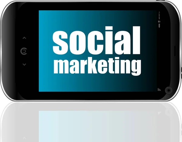 Marketing Social Teléfono Inteligente Móvil Concepto Empresarial —  Fotos de Stock