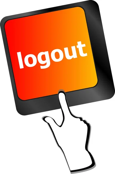 Logout Word Computer Keyboard Button — Stock Photo, Image