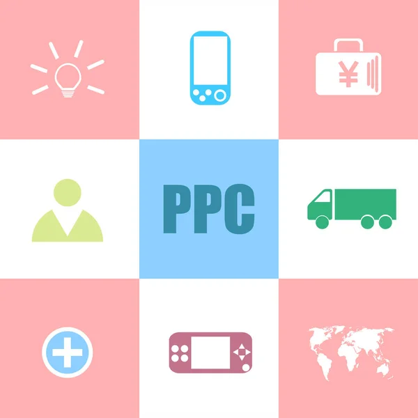 Texto Ppc Paga Por Clic Concepto Puede Utilizar Para Diseño — Foto de Stock