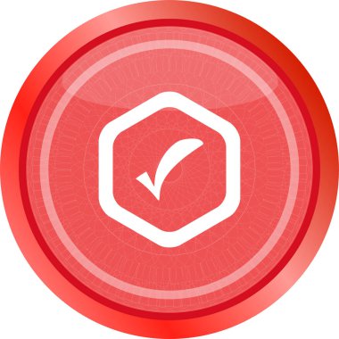 İşaretli işaretli parlak web düğmesi, beyaz üzerine izole edilmiş simge