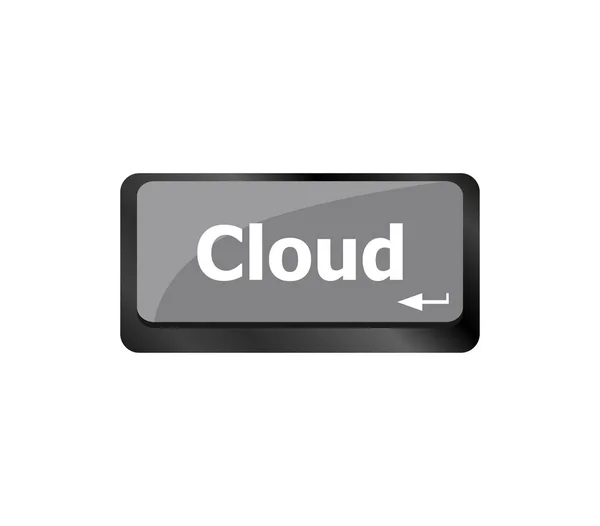 Touche Clavier Ordinateur Avec Bouton Cloud Computing — Photo