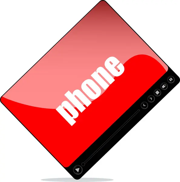 Video Player Web Phone Words — Stock Photo, Image