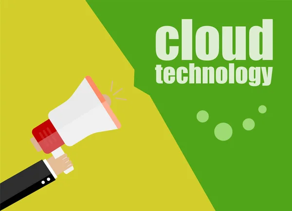 Bulut Teknolojisi Düz Tasarım Konsepti Dijital Pazarlama Işadamı Web Sitesi — Stok fotoğraf