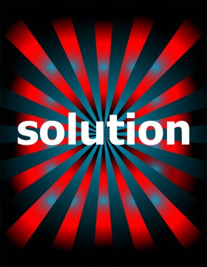 Dijital ekranda kelime çözümü, iş konsepti. Uygulamanız veya kurumsal kimliğiniz için logo tasarım şablonu ögeleri