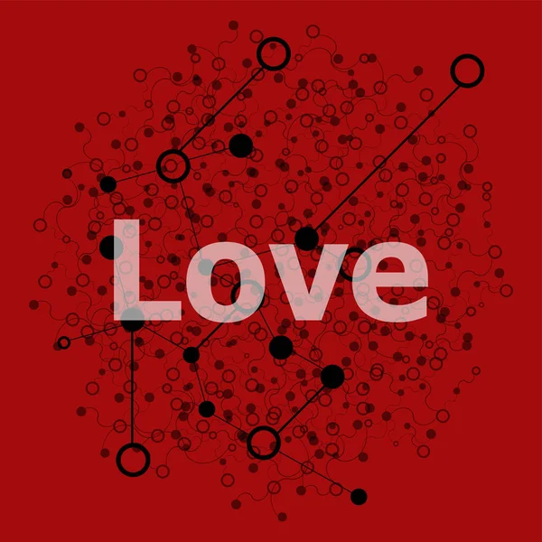 Text Love Social Concept Abstract Background Connecting Dots Lines — Stock Photo, Image