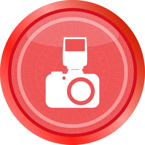 Webová Ikona Fotoaparátu Tlačítko Izolované Bílé — Stock fotografie